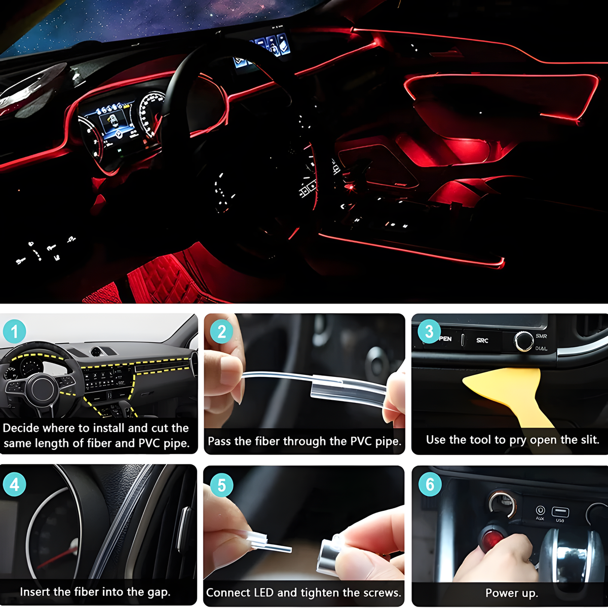 RGB Car Fiber-Optic Light Kit