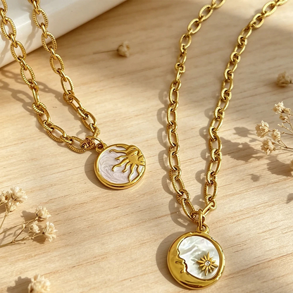 Sun and Moon Pendant Necklace