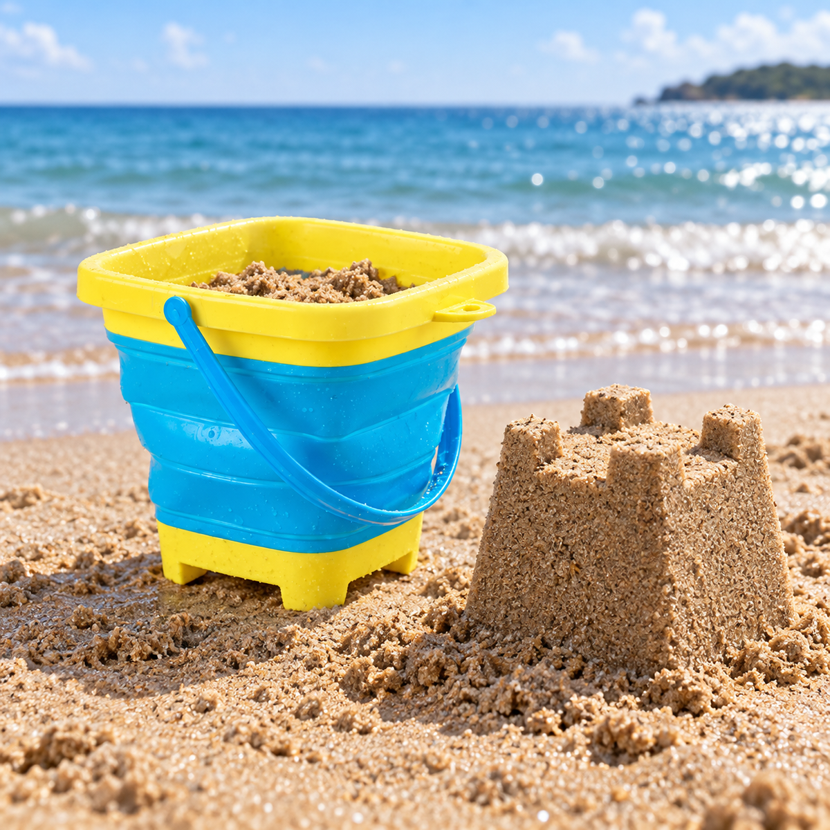 Two-Liter Fold-Flat Beach Bucket