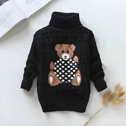Bear Turtleneck Kids Sweater