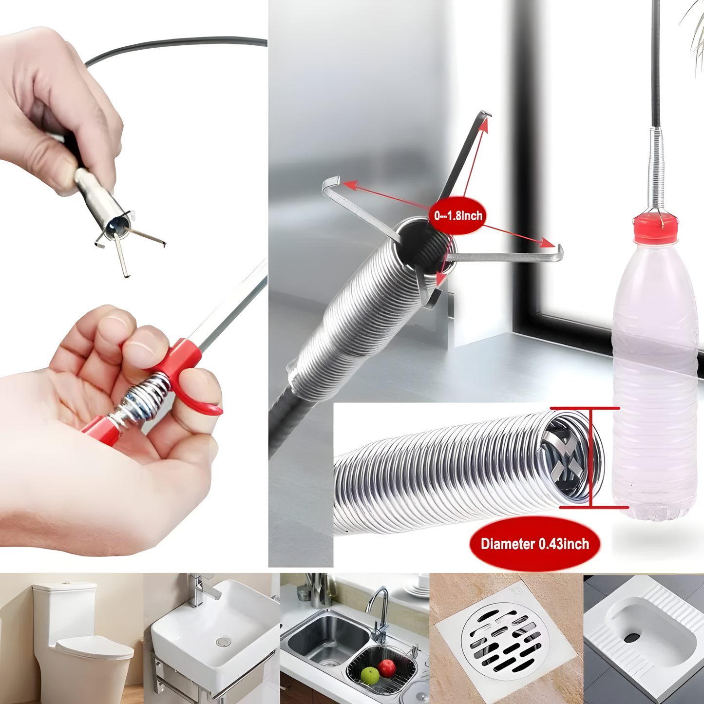 Flexible Drain Claw Grabber