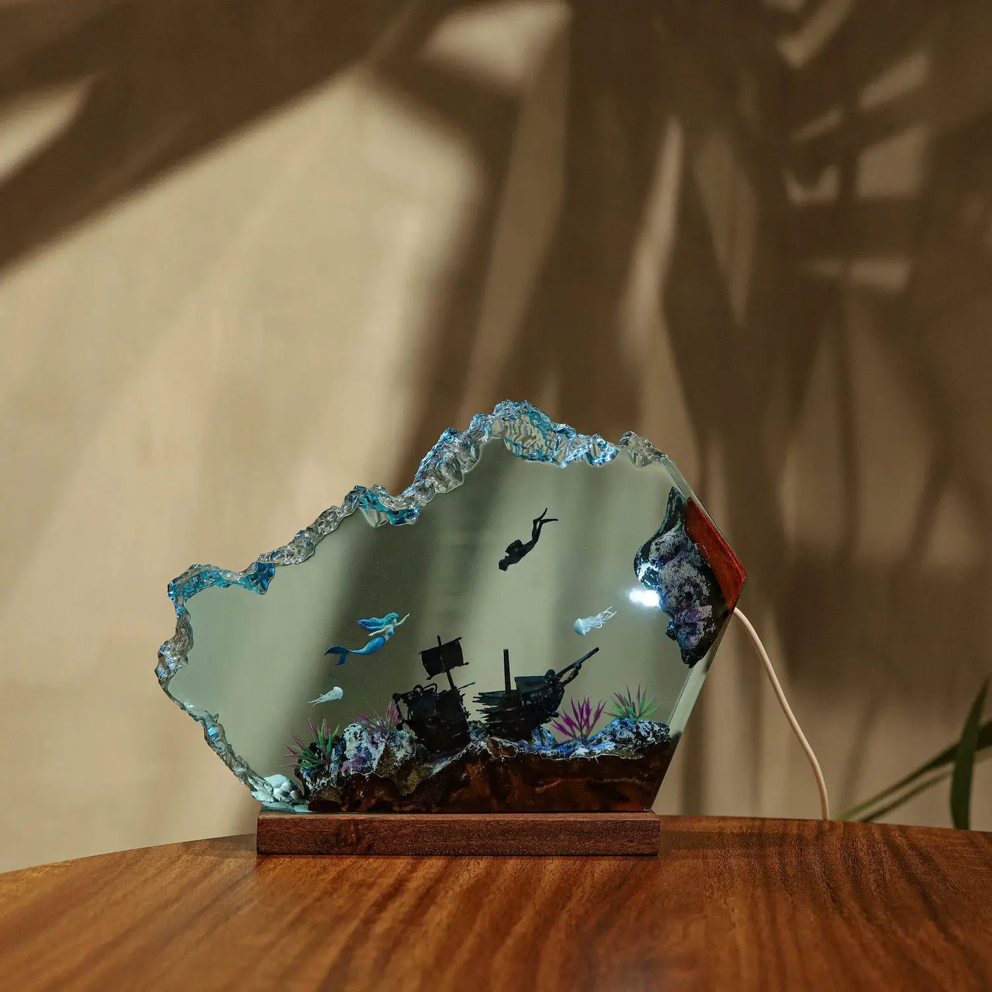 Mermaid Diver Resin Night Light