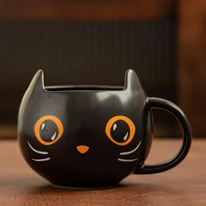 Halloween Cat Mug with Lid