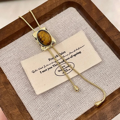 Tiger Eye Bolo Necklace