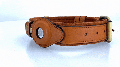 Läder AirTag Hundhalsband