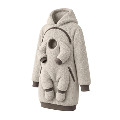 Sherpa Fleece Baby Pouch Hættetrøje