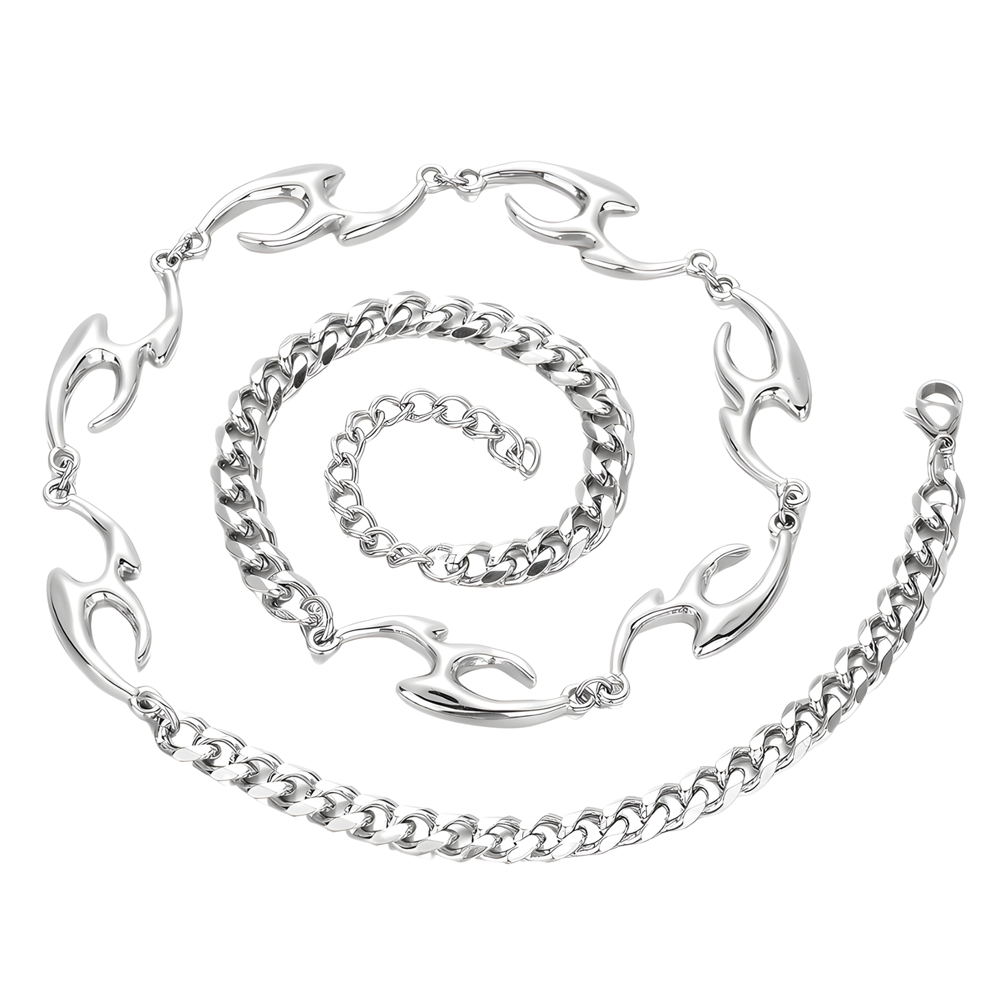 Silver Script Chain Necklace