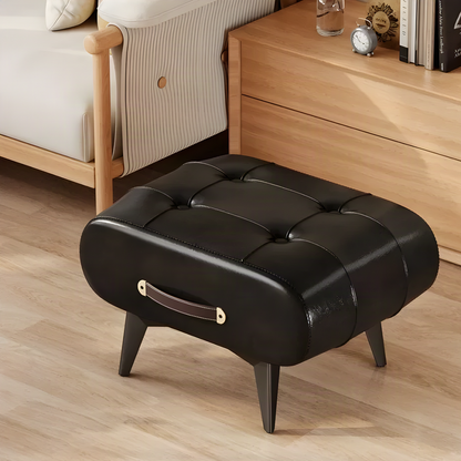 Tufted Footstool with Carry Handle