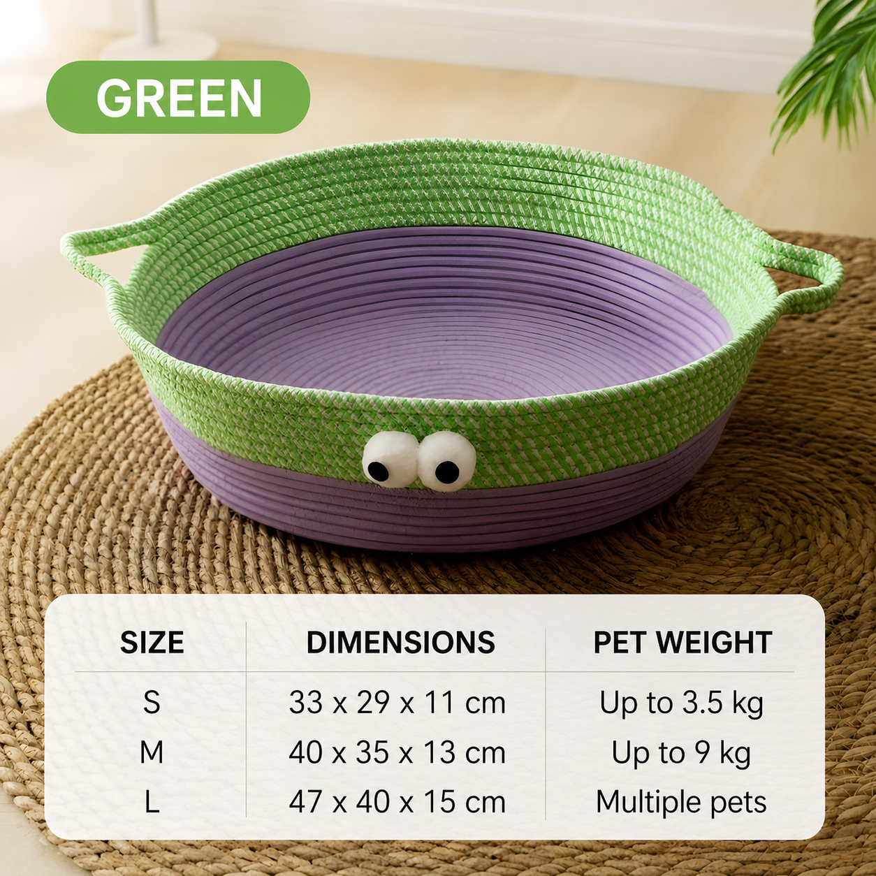 Woven Cat Bed with Big-Eye Detail