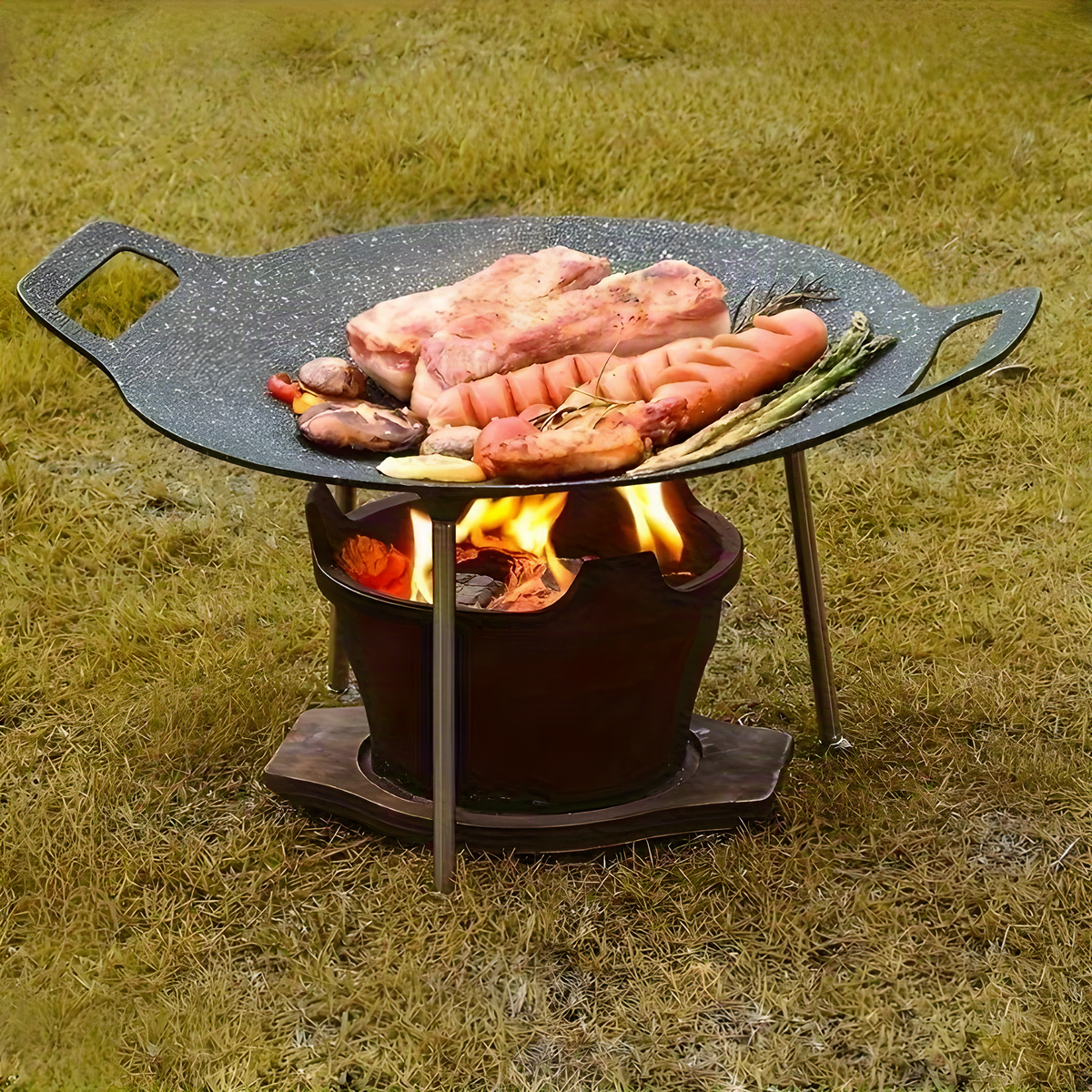 Round Portable Grill Plate
