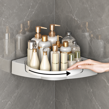 Rotating Corner Bathroom Shelf