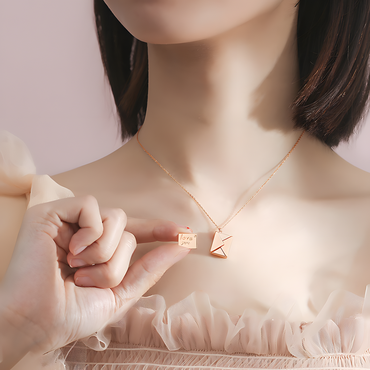 Opening Envelope Pendant Necklace
