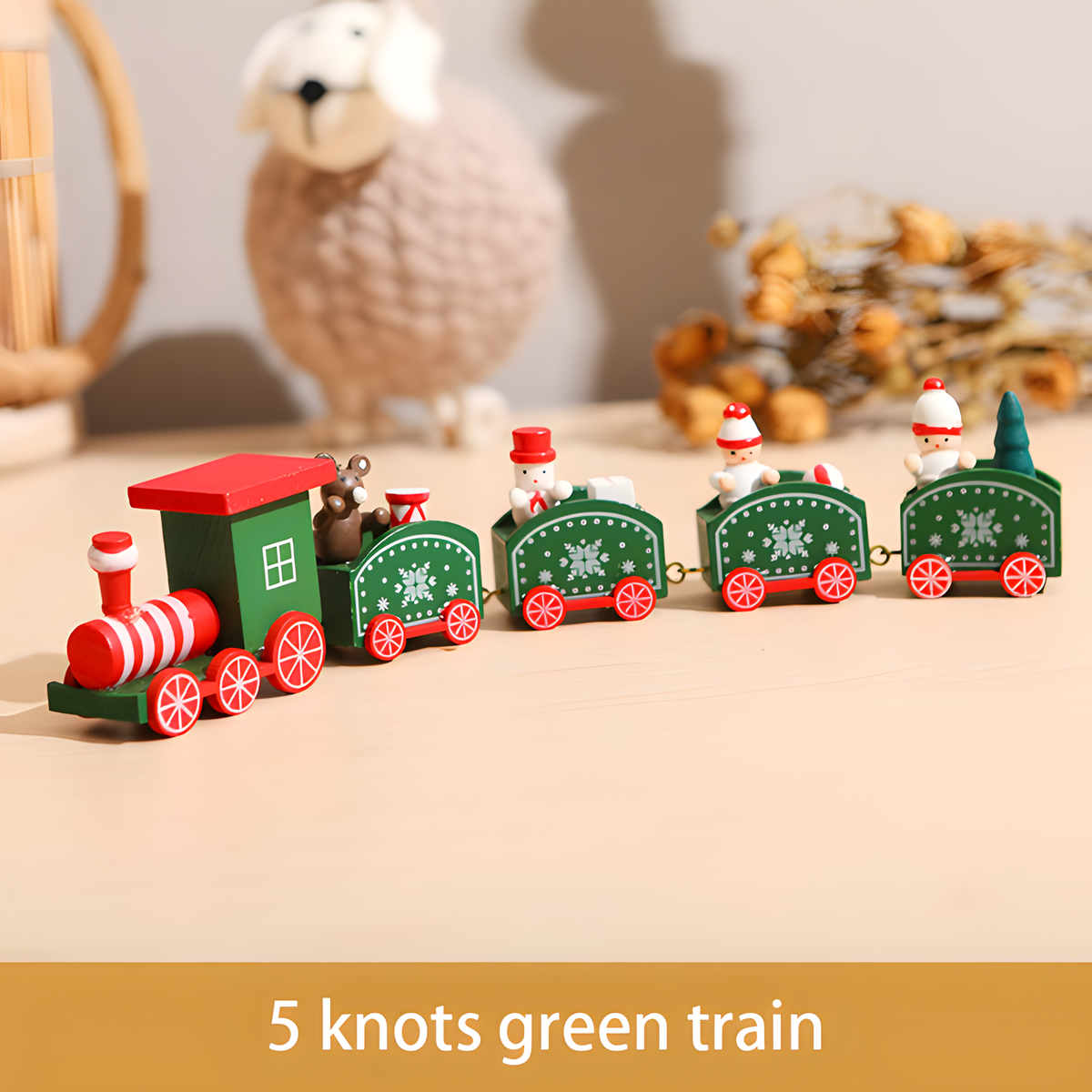 Wooden Christmas Tabletop Train