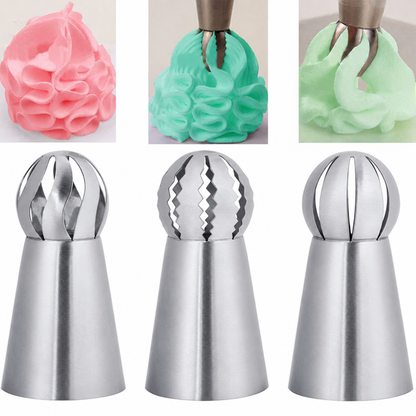 Eight Spherical Flower Piping Tips