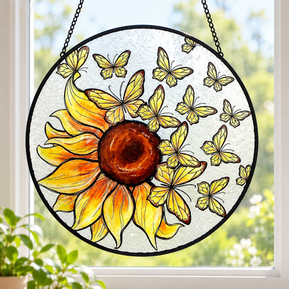Flower Stained-Glass-Style Suncatcher