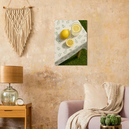Fresh Lemon & Greenery Pattern Poster - Choose Your Perfect Size