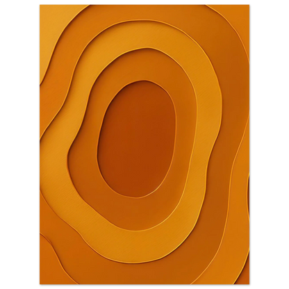Abstrakt Terracotta Delight - Modern Minimalist Orange Art Print