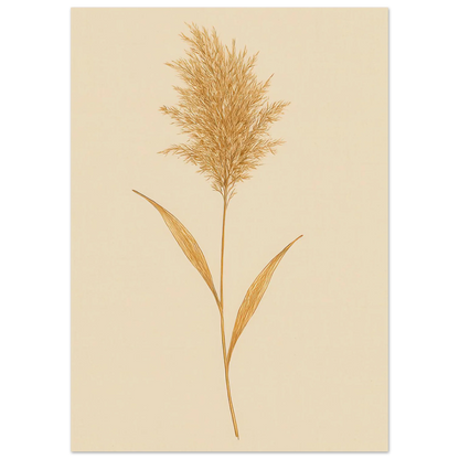 Frukter – Elegant Pampasgräs Botanisk Affisch i Jordnära Toner, Premium Halvblankt Papper