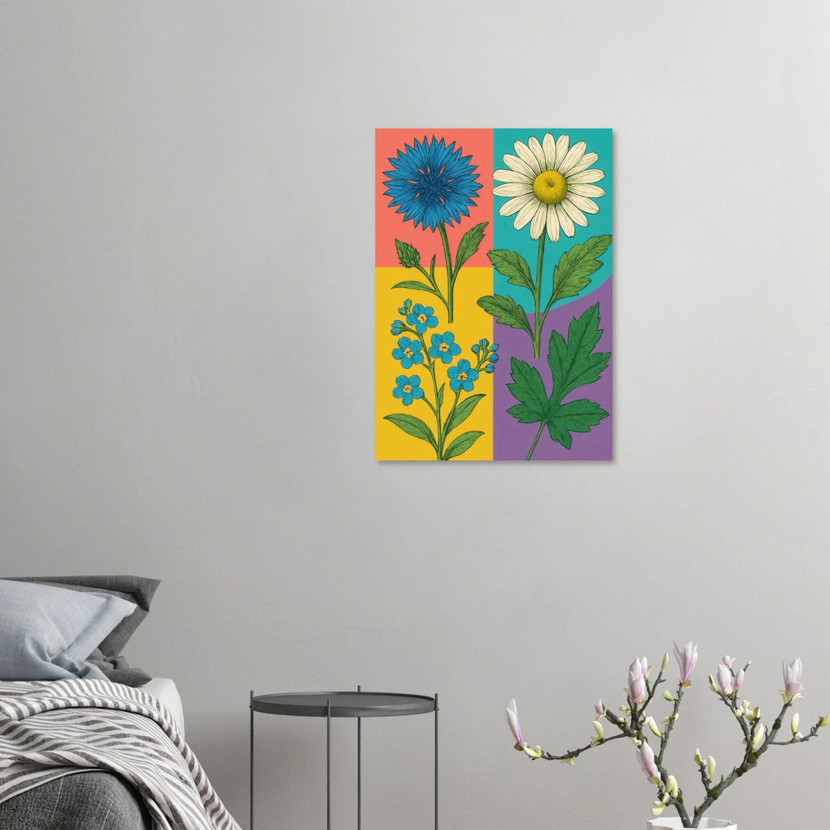 Frukter Botanisk Konsttryck - Livfulla Blomster på Halvblankt Premiumpapper i Flera Storlekar