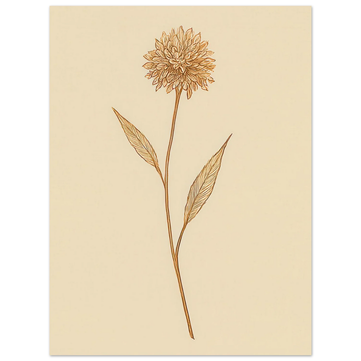 Frukter – Elegant Botanical Line Art Poster in Warm Sepia Tones