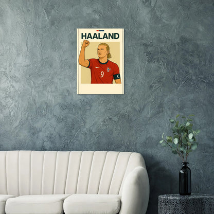 Fotbollshjälte Haaland Konsttryck - Modern Sportikon Poster i Flera Storlekar