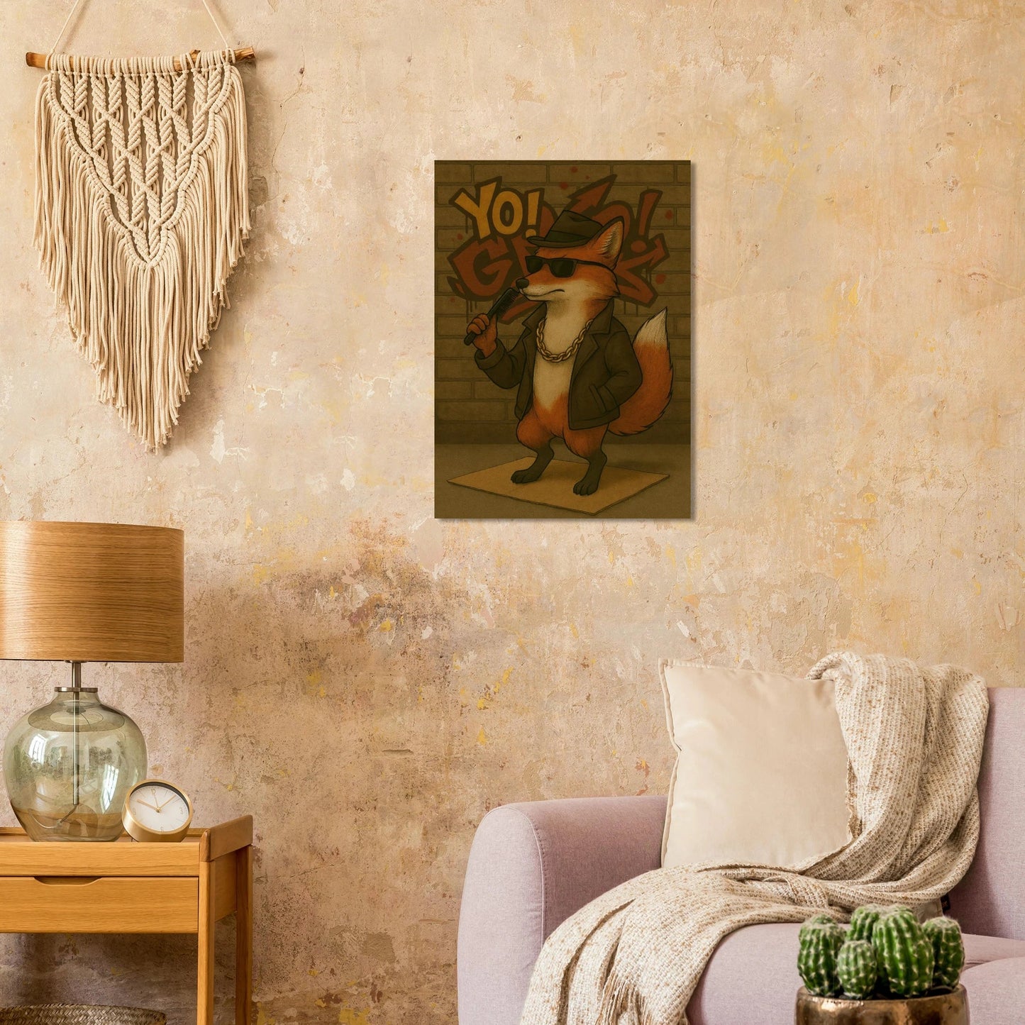 Urban Fox King: Hip-Hop Inspired Art Poster – Available in 29 Sizes