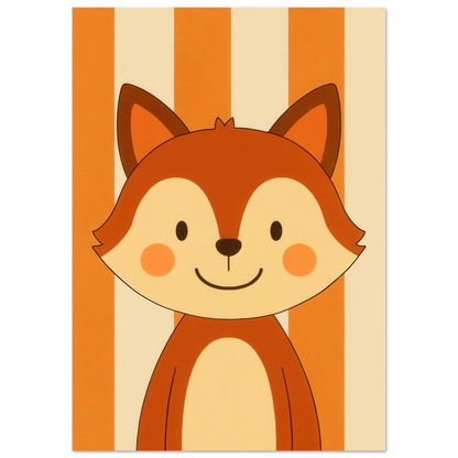 Foxy Friend Art Print – Playful Forest Charm for Your Little One's Room