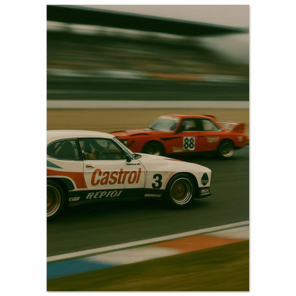 Bilar: Classic Race Car Art Print – Adrenaline-Fueled Elegance for Your Wall