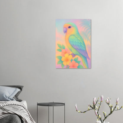 Pastel Paradise Parrot Wall Art – "Djur" – Dreamy Tropical Print for Home Décor