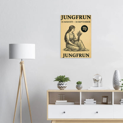 Vintage Virgo Zodiac Art Print – Jungfrun Swedish Astrology Poster with Classic Style