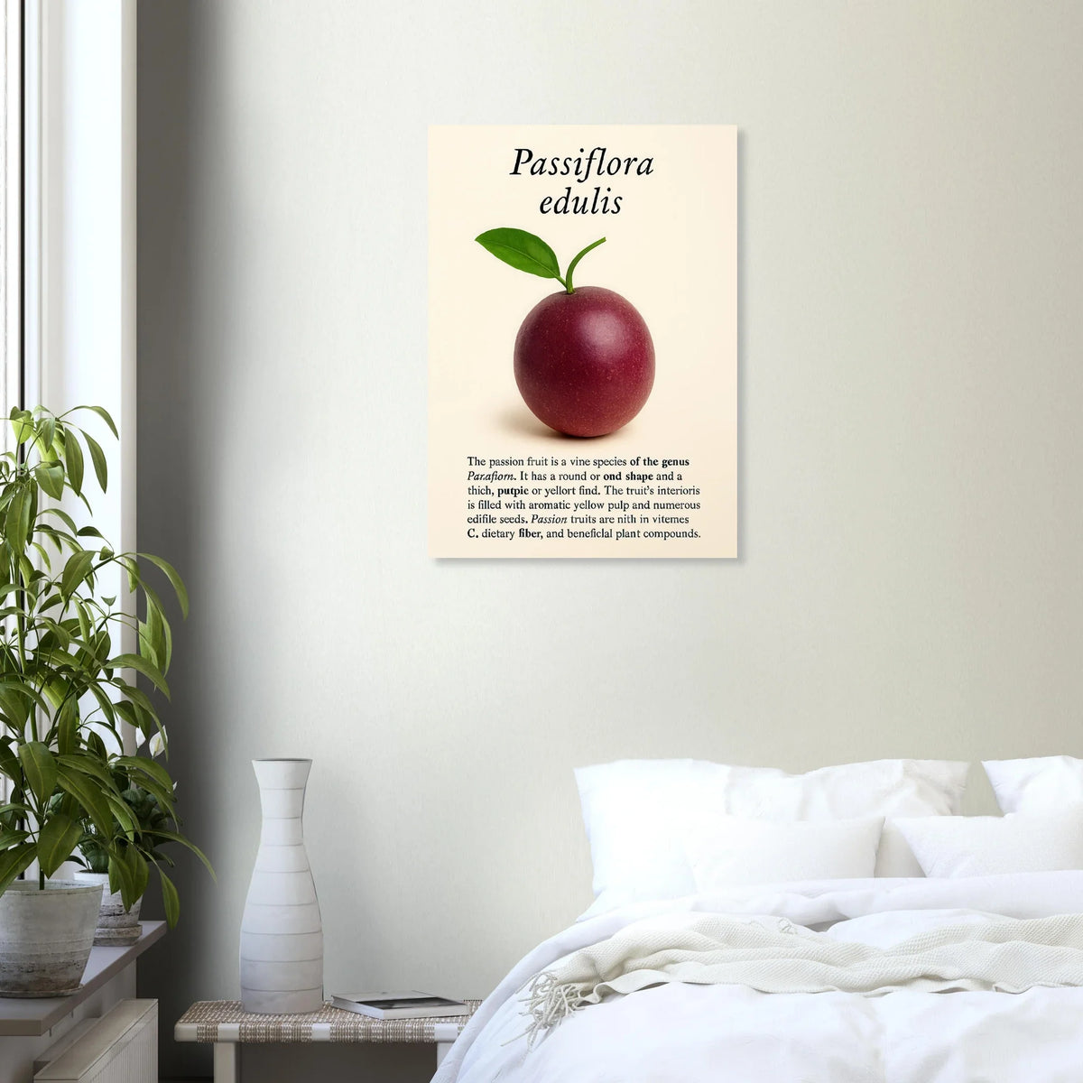 Passiflora Edulis Art Print – Vibrant Passion Fruit Botanical Poster