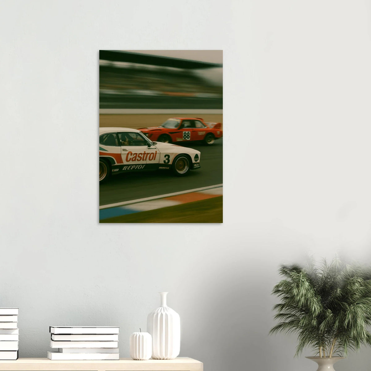 Bilar: Classic Race Car Art Print – Adrenaline-Fueled Elegance for Your Wall