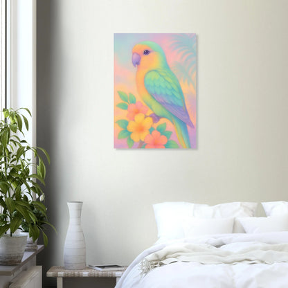 Pastel Paradise Parrot Wall Art – "Djur" – Dreamy Tropical Print for Home Décor