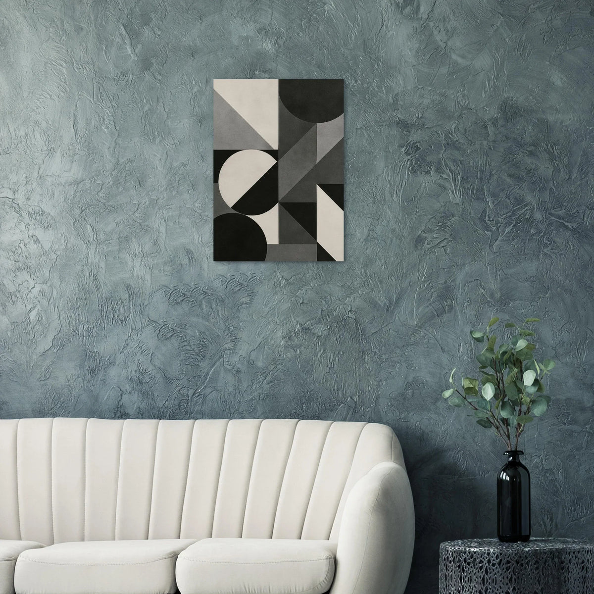 Abstract Geometric Poster: Modern Art in Monochrome Tones, Available in 29 Sizes