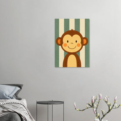 Söt Apa Illustration - Charmig Djur Konsttryck för Barnrum & Lekfull Heminredning