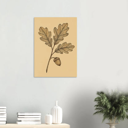 Frukter Oak Leaf & Acorn Botanical Art Print – Timeless Nature-Inspired Wall Decor in Various Sizes