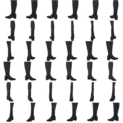 500 Black Suede Stretch Black