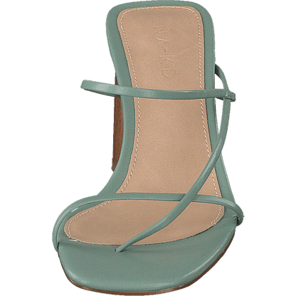 Fine Strappy Block Heel Pastel Green