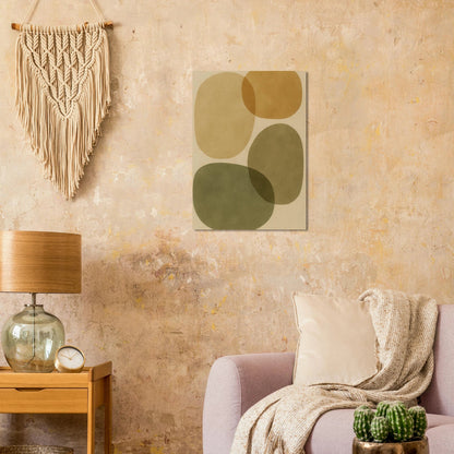 Minimalist Organic Shape Art Print – Earth Tones Abstract Poster
