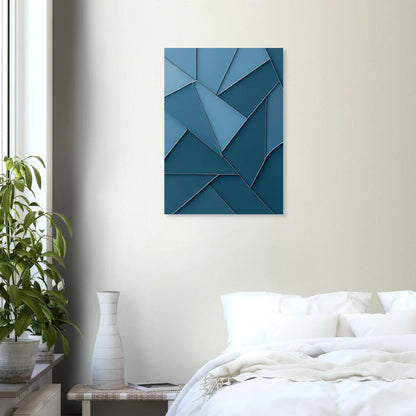 Minimalist Blue Geometric Abstract Art Print – Modern Wall Decor in Various Sizes