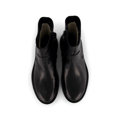 Solid W Leather Shoe Black Sky