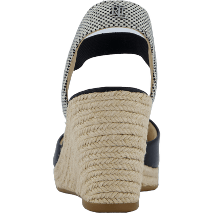 Pearle II Leather & Canvas Espadrille Black / Natural / Black