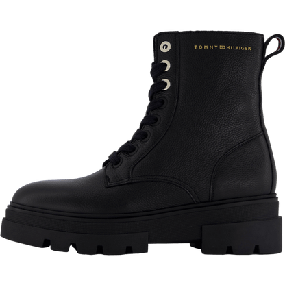 Bicolor Leather Lace-up Black