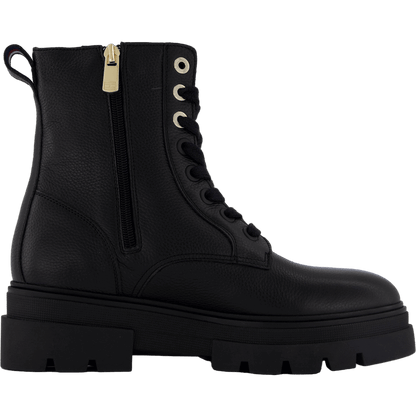 Bicolor Leather Lace-up Black