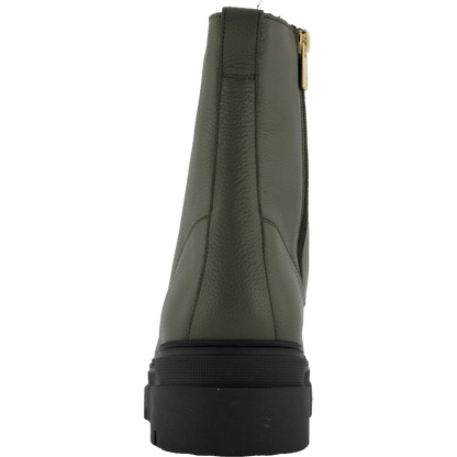 Bicolor Leather Lace-up Army Green