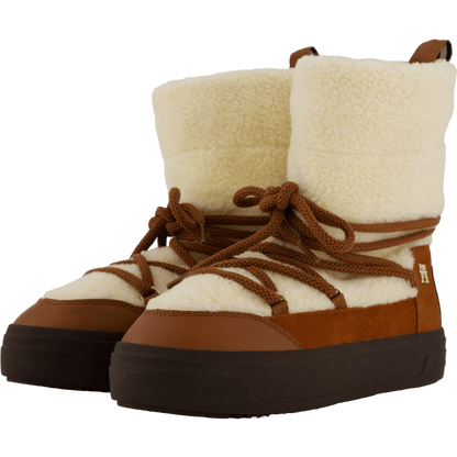 Lace-up Faux Shearling Snowboo Cognac Brown