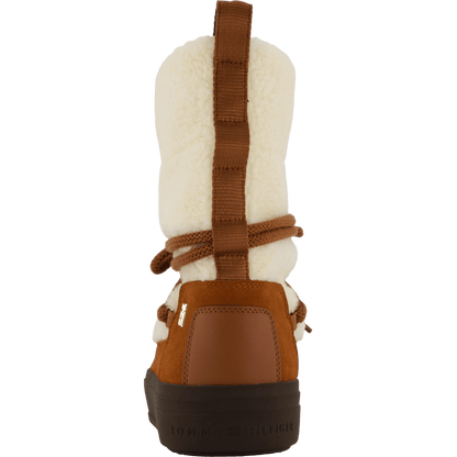 Lace-up Faux Shearling Snowboo Cognac Brown