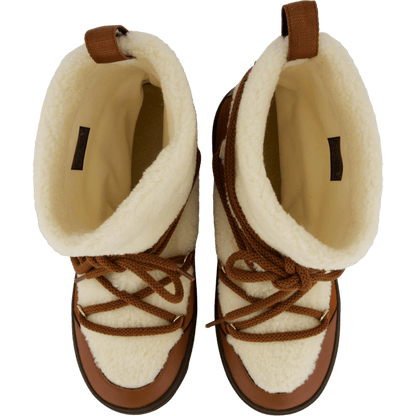 Lace-up Faux Shearling Snowboo Cognac Brown
