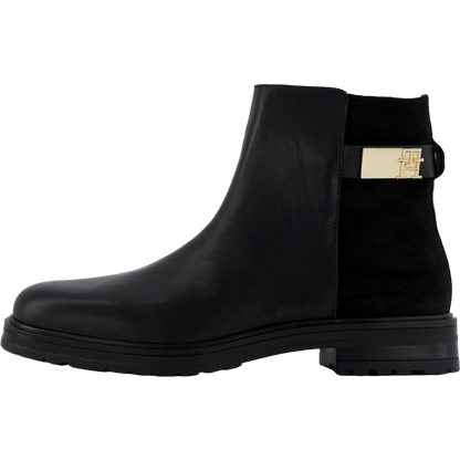 Th Logo Leather Mix Chelsea Black