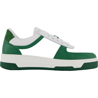The Ella White Leather/green